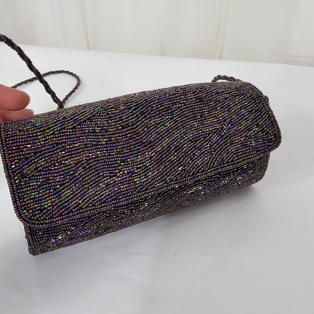 Inge Christopher Iridescent Beaded Multicolor Eve… - image 3